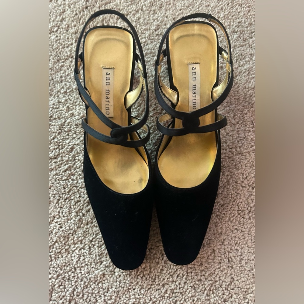 Ann Marino Black Strappy Heels - Picture 2 of 8